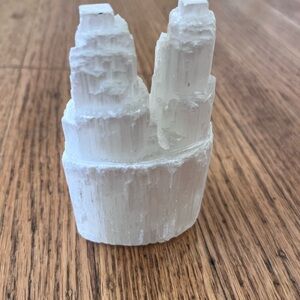 White Crystal Decor Selenite Double Tower